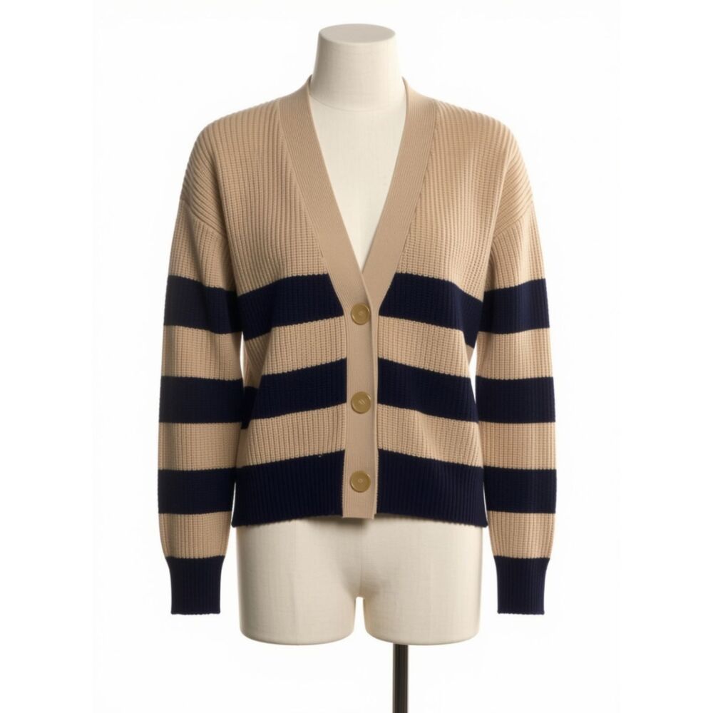 Allude Virgin Wool Cashmere Striped Sweater Neutral XS